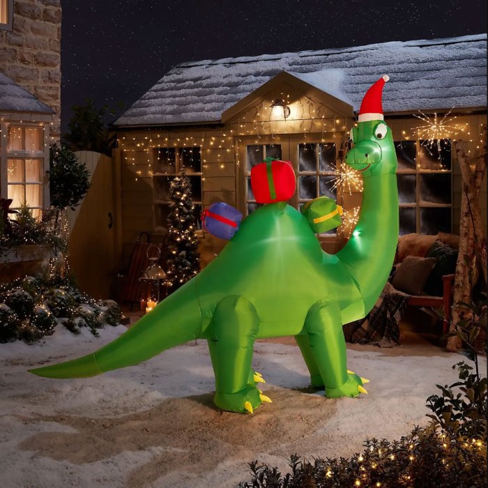 Dinosaur inflatable christmas decoration